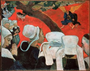 De visioen na de preek of De strijd van Jacob met de engel door Paul Gauguin